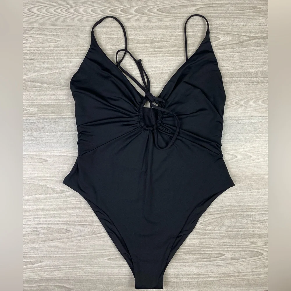 LSPACE Piper Classic One-Piece Swimsuit Tie Keyhole Black Size XS - Picture 10 of 15